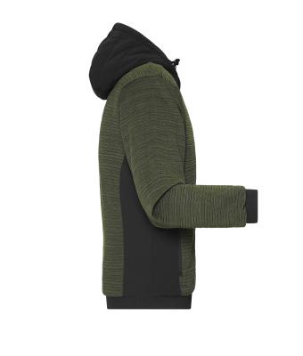 Men Men's Padded Hybrid Jacket Olive-melange/black 10530
