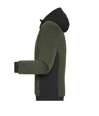 Herren Men's Padded Hybrid Jacket Olive-melange/black 10530