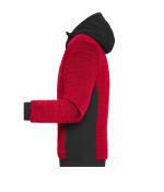 Herren Men's Padded Hybrid Jacket Red-melange/black 10530