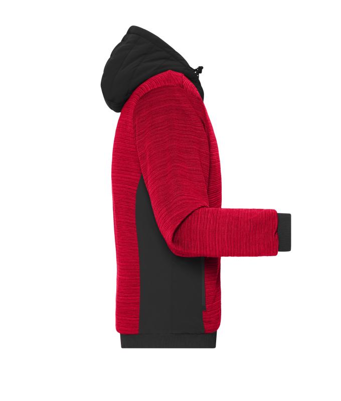 Herren Men's Padded Hybrid Jacket Red-melange/black 10530