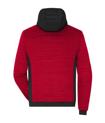 Herren Men's Padded Hybrid Jacket Red-melange/black 10530