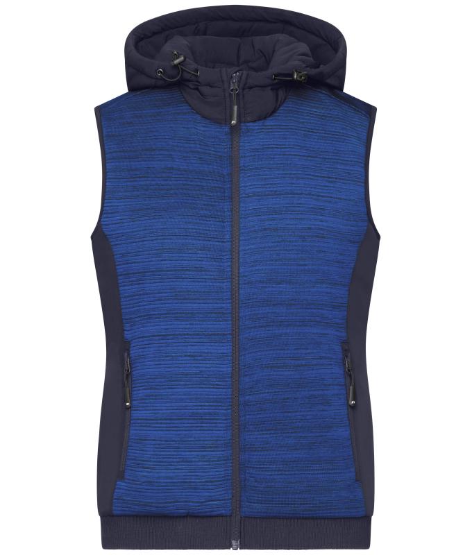 Damen Ladies' Padded Hybrid Vest Royal-melange/navy 10532