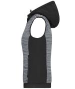 Damen Ladies' Padded Hybrid Vest Carbon-melange/black 10532