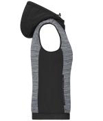 Damen Ladies' Padded Hybrid Vest Carbon-melange/black 10532