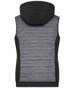 Damen Ladies' Padded Hybrid Vest Carbon-melange/black 10532