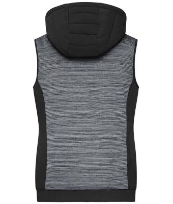 Damen Ladies' Padded Hybrid Vest Carbon-melange/black 10532