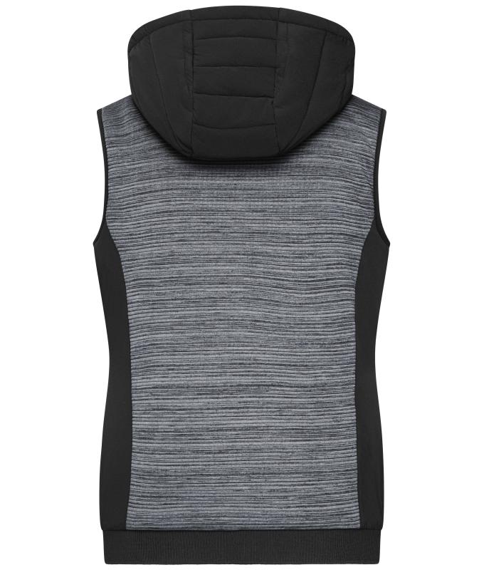 Damen Ladies' Padded Hybrid Vest Carbon-melange/black 10532