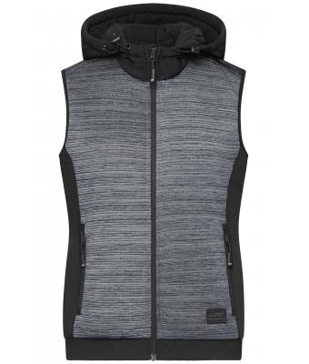 Damen Ladies' Padded Hybrid Vest Carbon-melange/black 10532