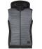 Damen Ladies' Padded Hybrid Vest Carbon-melange/black 10532