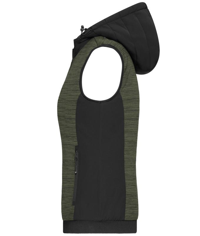 Ladies Ladies' Padded Hybrid Vest Olive-melange/black 10532