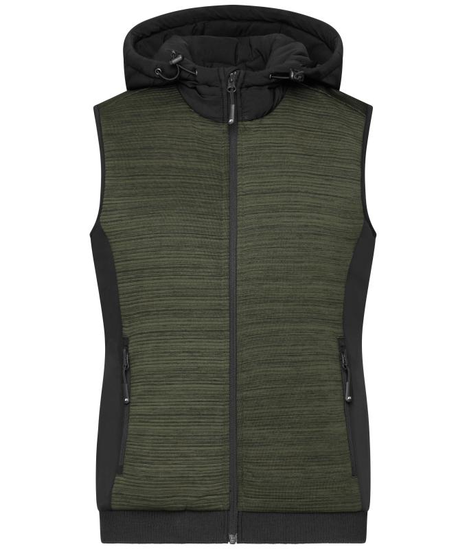 Ladies Ladies' Padded Hybrid Vest Olive-melange/black 10532