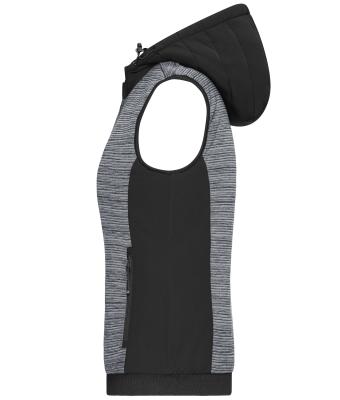 Ladies Ladies' Padded Hybrid Vest Carbon-melange/black 10532