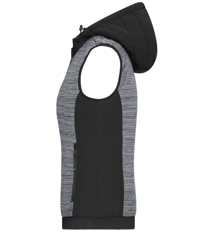 Ladies Ladies' Padded Hybrid Vest Carbon-melange/black 10532