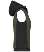 Damen Ladies' Padded Hybrid Vest Olive-melange/black 10532