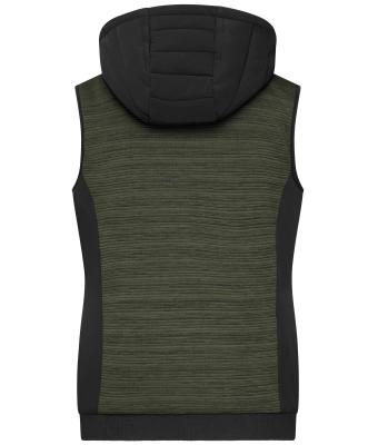 Damen Ladies' Padded Hybrid Vest Olive-melange/black 10532