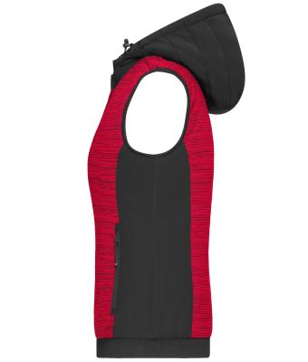 Ladies Ladies' Padded Hybrid Vest Red-melange/black 10532