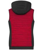 Ladies Ladies' Padded Hybrid Vest Red-melange/black 10532
