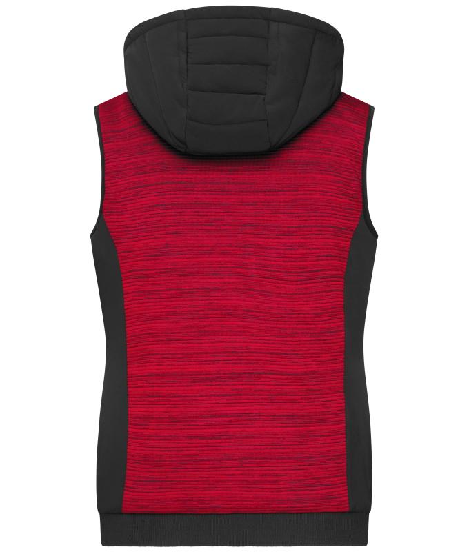 Ladies Ladies' Padded Hybrid Vest Red-melange/black 10532