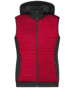 Ladies Ladies' Padded Hybrid Vest Red-melange/black 10532
