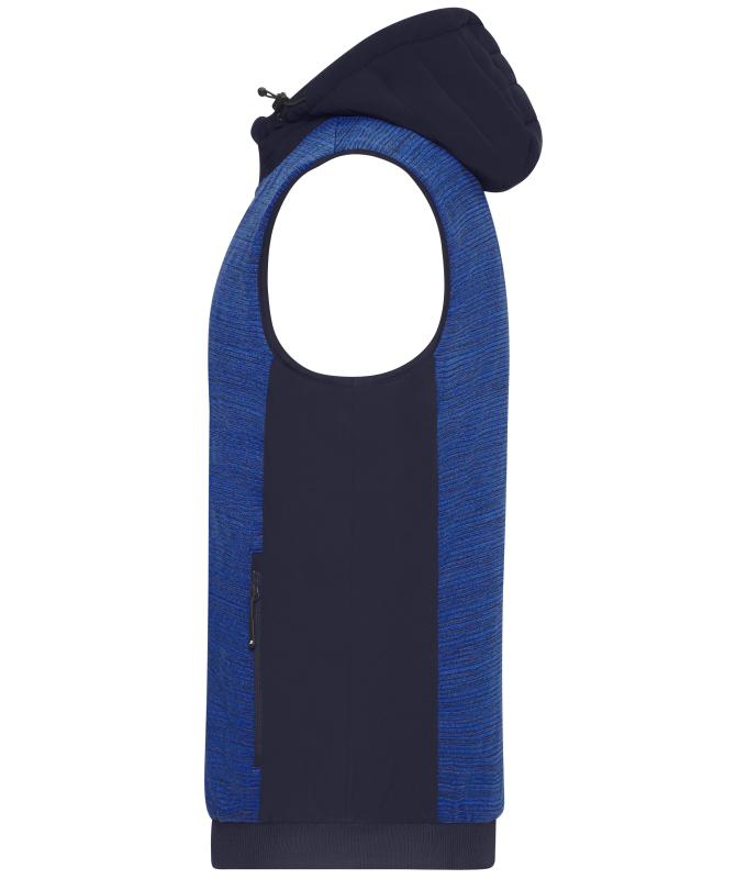 Men Men's Padded Hybrid Vest Royal-melange/navy 10533