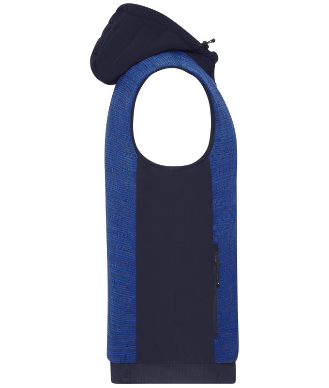 Men Men's Padded Hybrid Vest Royal-melange/navy 10533