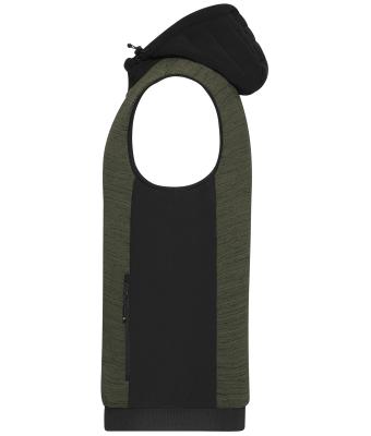 Men Men's Padded Hybrid Vest Olive-melange/black 10533