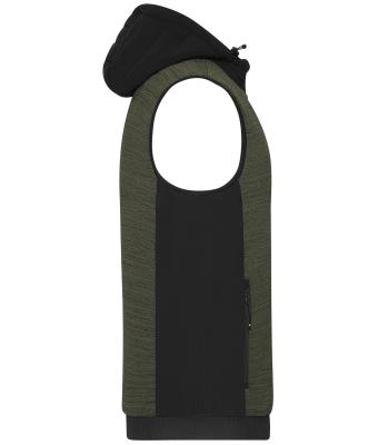 Men Men's Padded Hybrid Vest Olive-melange/black 10533