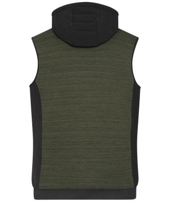 Men Men's Padded Hybrid Vest Olive-melange/black 10533