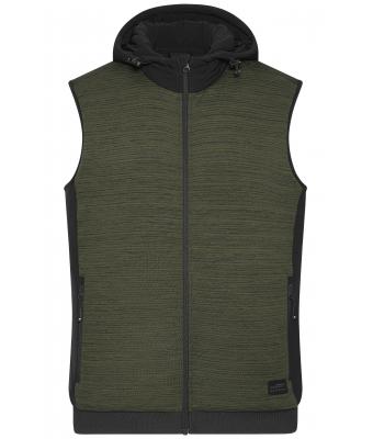 Men Men's Padded Hybrid Vest Olive-melange/black 10533