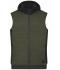 Men Men's Padded Hybrid Vest Olive-melange/black 10533