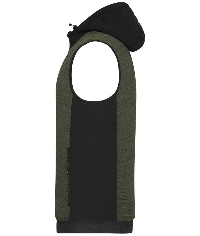 Herren Men's Padded Hybrid Vest Olive-melange/black 10533