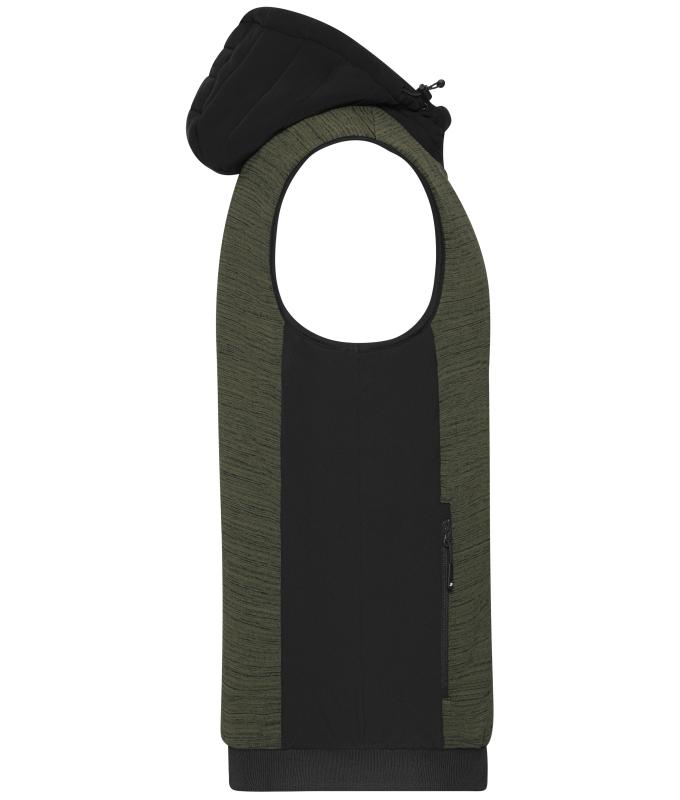 Herren Men's Padded Hybrid Vest Olive-melange/black 10533