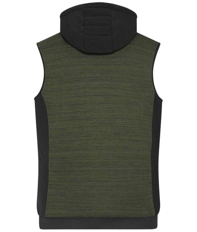Herren Men's Padded Hybrid Vest Olive-melange/black 10533