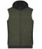 Herren Men's Padded Hybrid Vest Olive-melange/black 10533