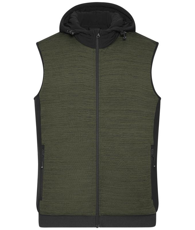 Herren Men's Padded Hybrid Vest Olive-melange/black 10533
