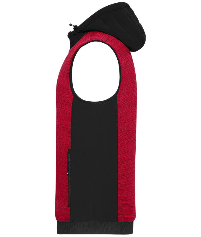 Men Men's Padded Hybrid Vest Red-melange/black 10533