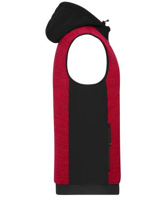 Men Men's Padded Hybrid Vest Red-melange/black 10533