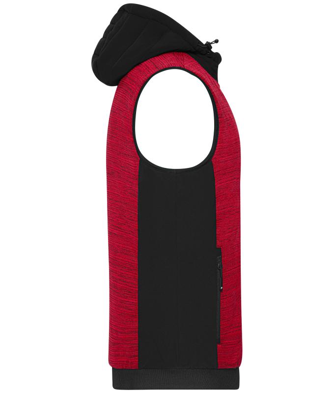 Men Men's Padded Hybrid Vest Red-melange/black 10533