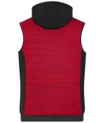 Herren Men's Padded Hybrid Vest Red-melange/black 10533