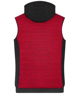 Herren Men's Padded Hybrid Vest Red-melange/black 10533