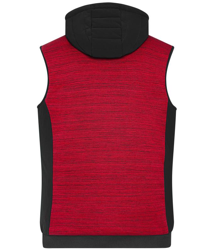 Herren Men's Padded Hybrid Vest Red-melange/black 10533