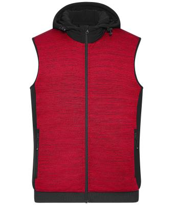 Herren Men's Padded Hybrid Vest Red-melange/black 10533