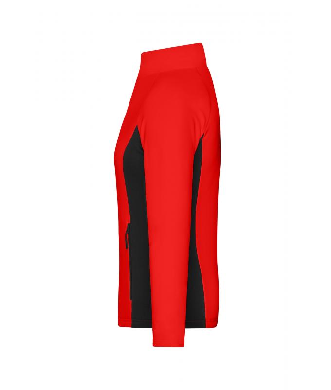 Damen Ladies' Stretchfleece Jacket Red/black 11478