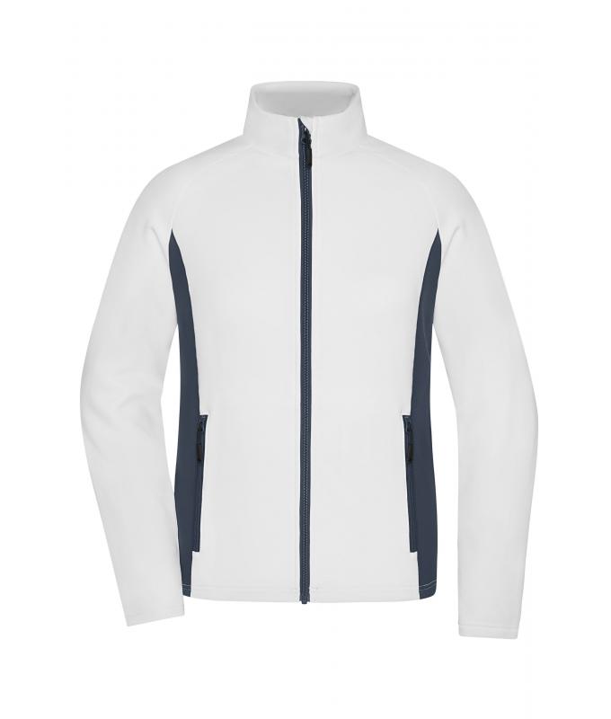 Damen Ladies' Stretchfleece Jacket White/carbon 11478