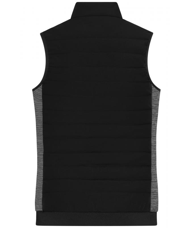 Ladies Ladies' Padded Hybrid Vest Black/carbon-melange 11481