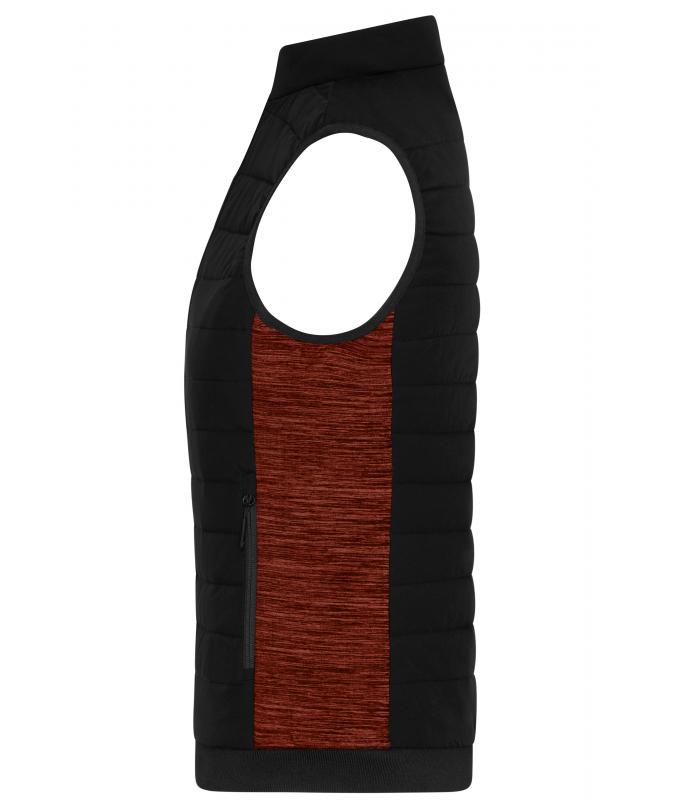 Ladies Ladies' Padded Hybrid Vest Black/red-melange 11481
