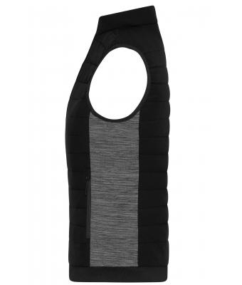 Damen Ladies' Padded Hybrid Vest Black/carbon-melange 11481