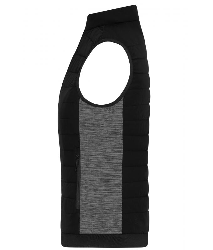 Damen Ladies' Padded Hybrid Vest Black/carbon-melange 11481