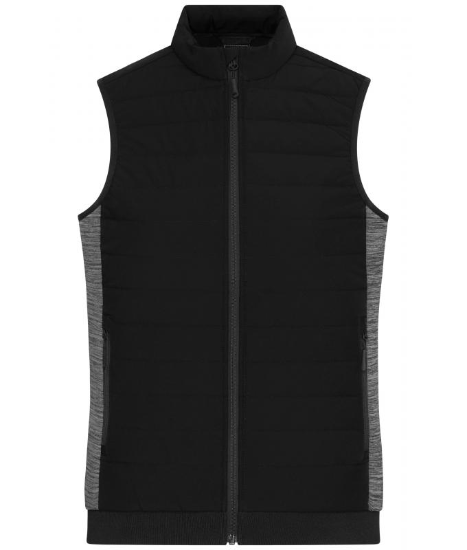 Damen Ladies' Padded Hybrid Vest Black/carbon-melange 11481