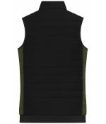 Damen Ladies' Padded Hybrid Vest Black/olive-melange 11481